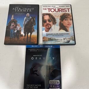 3 Movie Bundle DVD Collection: The Astronaut Farmer, The Tourist, Gravity